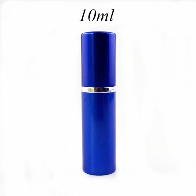 5ml 10ml parfum glazen fles reis aluminium spray verstuiver lege metalen parfum verstuiver draagbare: Blauw -10ml