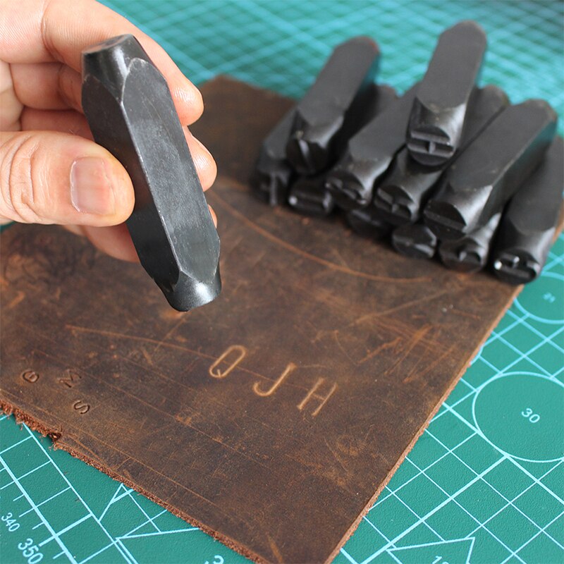 Juego de punzones para sellos con letras y números, acero endurecido, Metal, madera, cuero, punzón de acero, herramienta para números y letras del alfabeto, sello artesanal de cuero