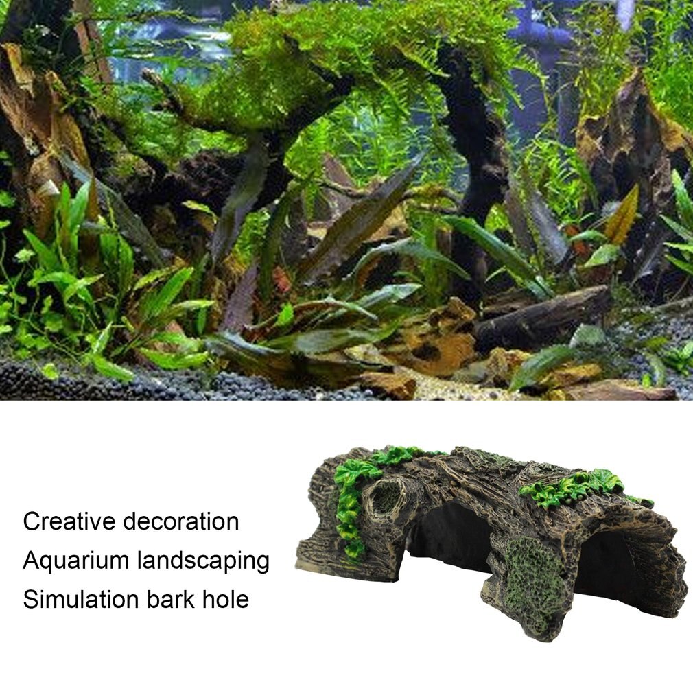 Decoración para peces de acuario, Casa Refugio de resina artesanal, decoración para peces, suministros para tanque, simulación de agujero de Escape