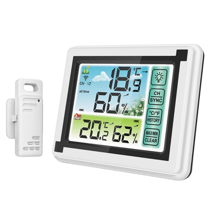 Wireless Weather Station Indoor Outdoor Thermometer Temperature Humidity Monitor: 1