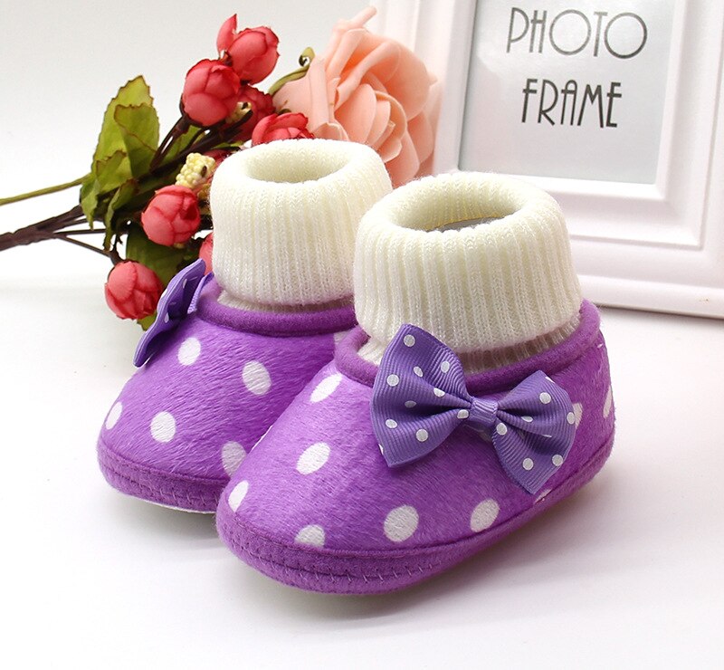 0-24M Boys Winter Boots Girls Slippers Cozy Fleece Booties Toddler Baby Winter Socks with Non Slip Bottom Boots