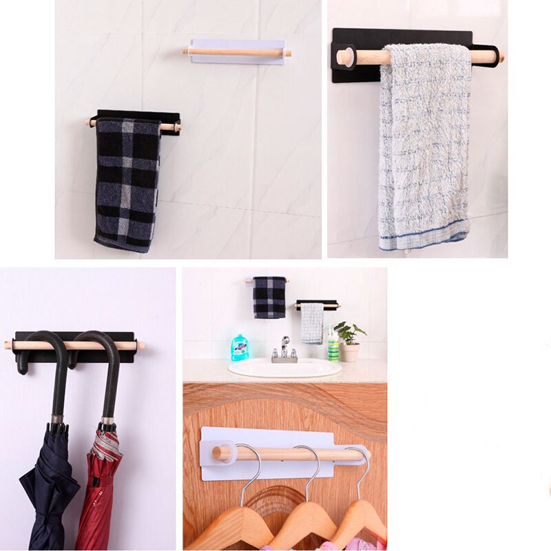 Handdoek Houder Badkamer Handdoeken Rack Hanger Houten Muur Opknoping Handdoek Bar Organizer Opslag Plank