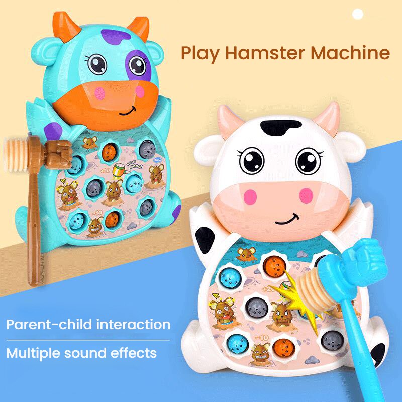 Juego eléctrico de hámster para niños, máquina de juegos para niños, interacción entre padres e hijos, juego de percusión de escritorio para educación temprana para bebés de 1 a 3 años