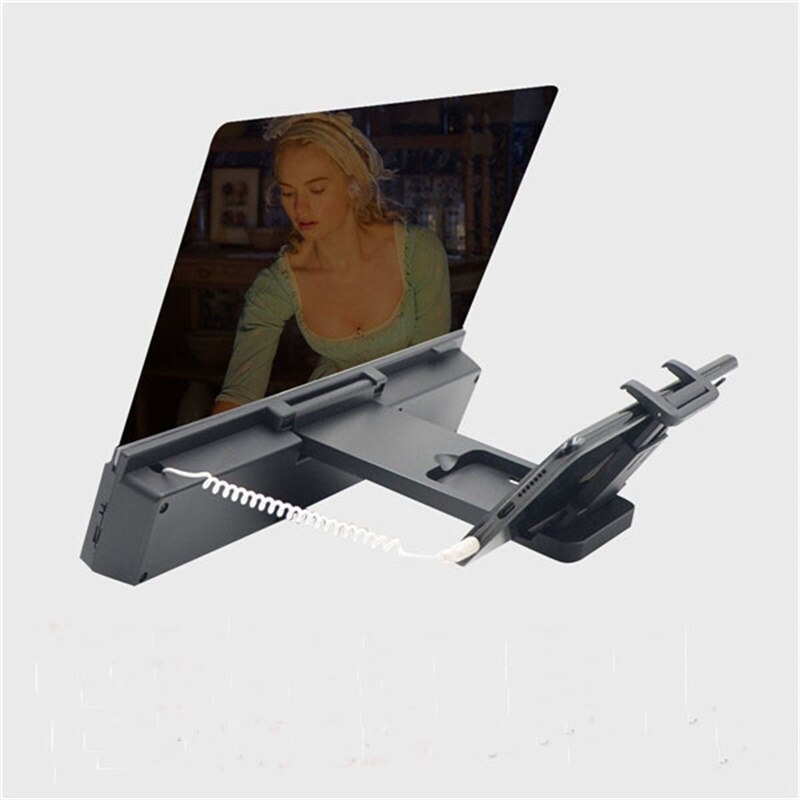 12'' Folding Mobile Phone Screen Magnifier 3D HD Screen Amplifier Stand Bracket Larger Screen For Video