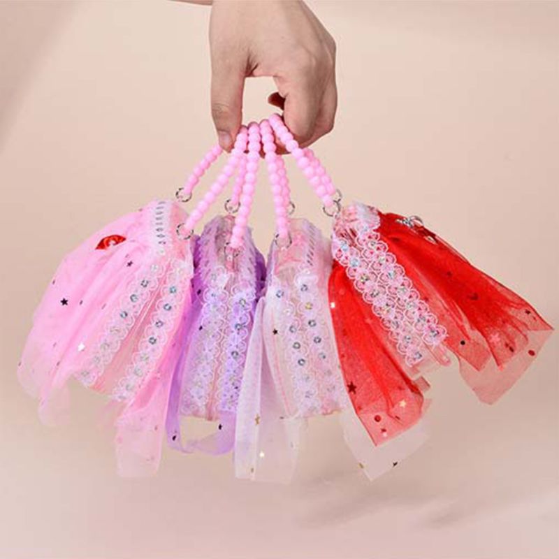2Pcs/Set Little Girls Luminous Handbag Bag Dress up Pretend Purse Role Play Toy DXAD