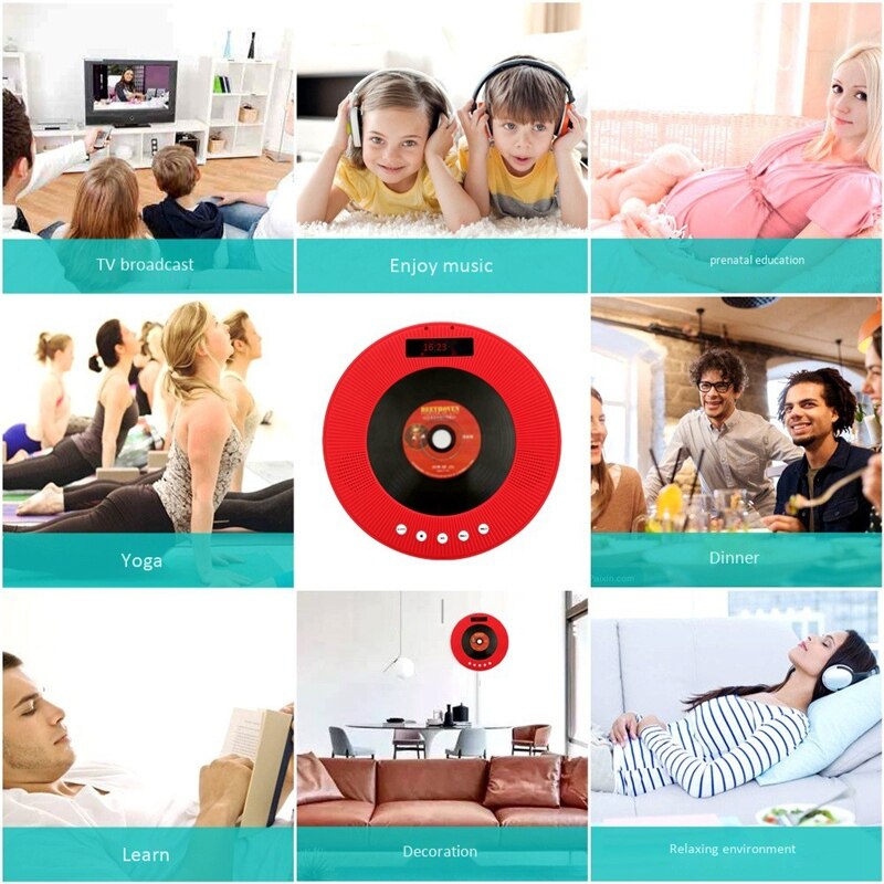 Bluetooth dvd-speler, slimme dvd-speler, draagbare dvd-cd-speler met lange batterijduur, alarmfunctie