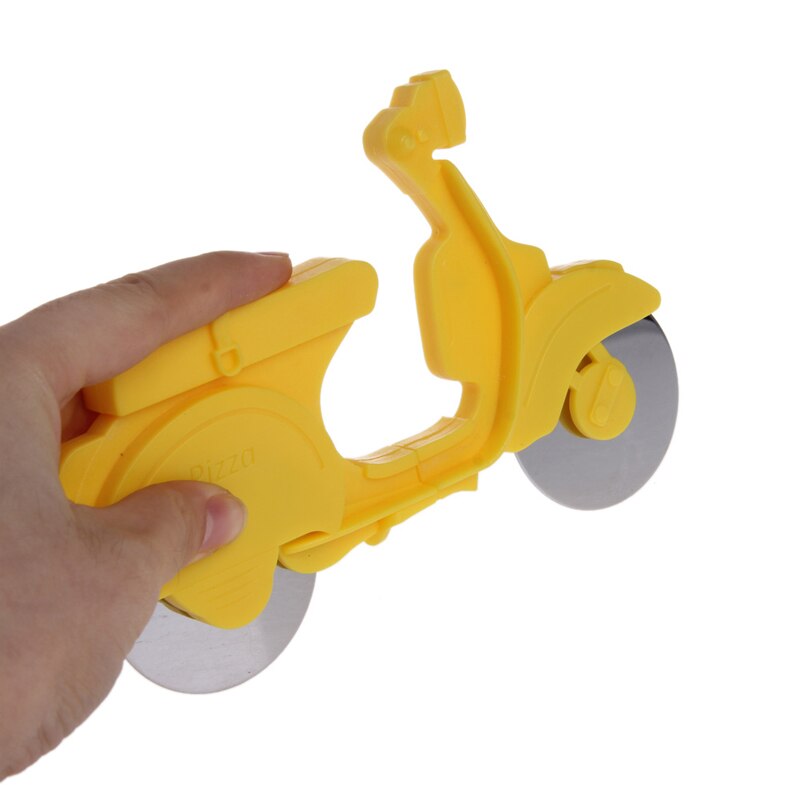Motorcycle Chopper Pizza Cutter Stainless Steel Dual Wheels Slicer Non-stick