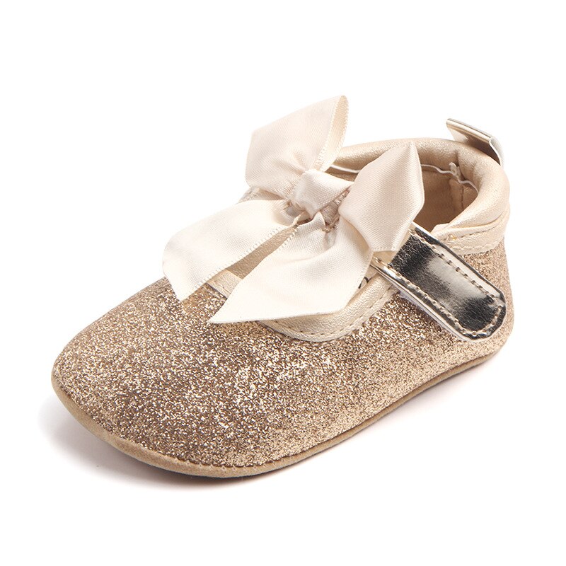 Baby Girl Shoes Soft Shoes Prewalker Walking Toddler Kids Shoes: Goud / 0-6 months