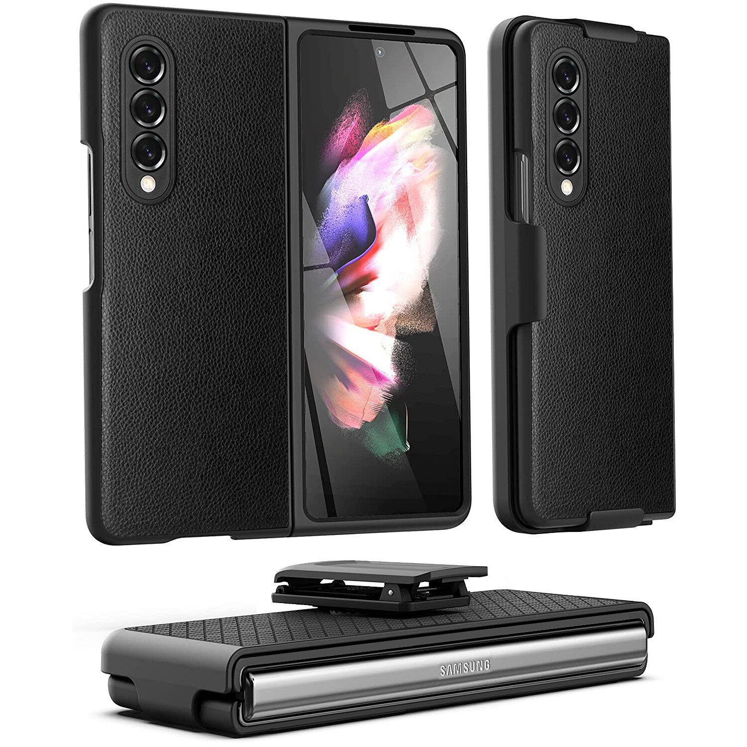 Custodia DuraClip per Samsung Galaxy Z Fold 3 custodie con Clip da cintura Cover anteriore/posteriore sottile con fondina per Galaxy Z Fold 3 Funda: J