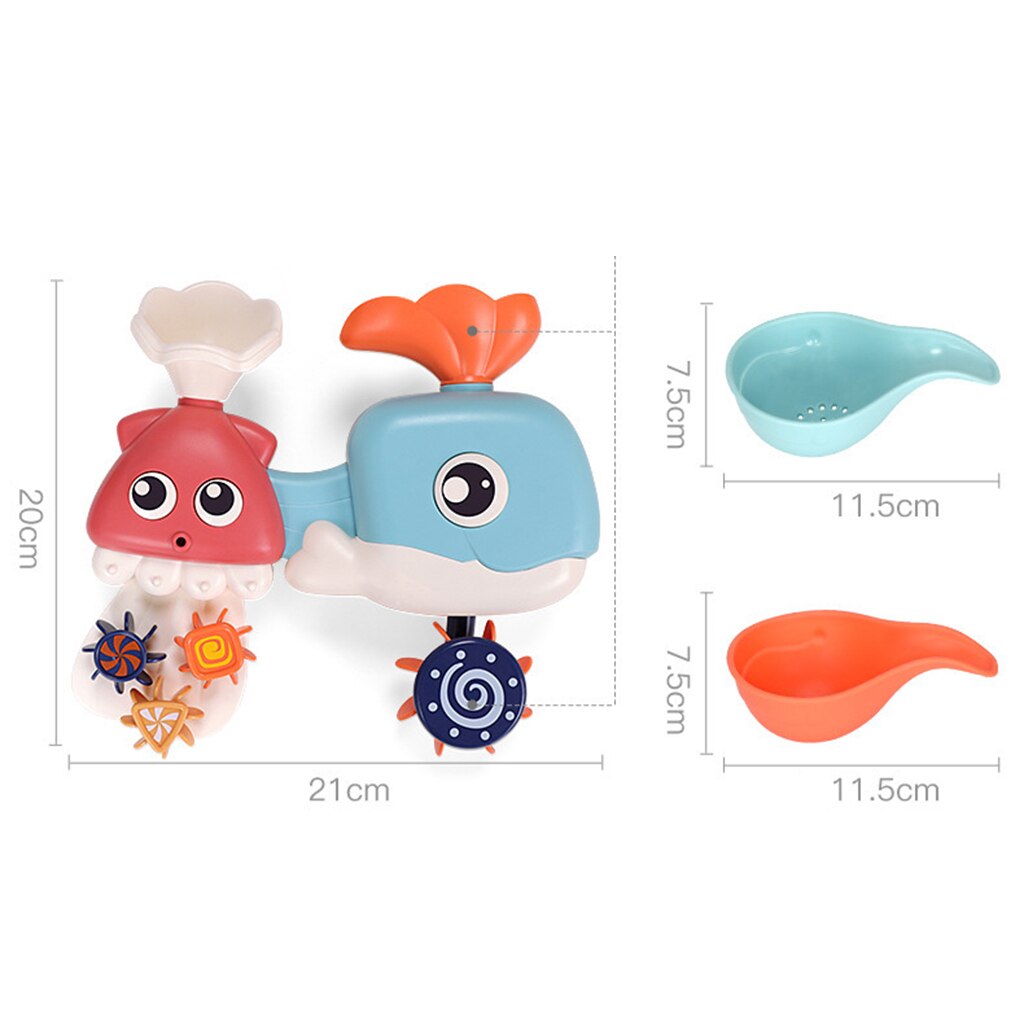 Cartoon Shape Baby Infant Kids Bath Water Play Spinning Bathroom Toys Games Bath Wall Toy with Waterfall Station