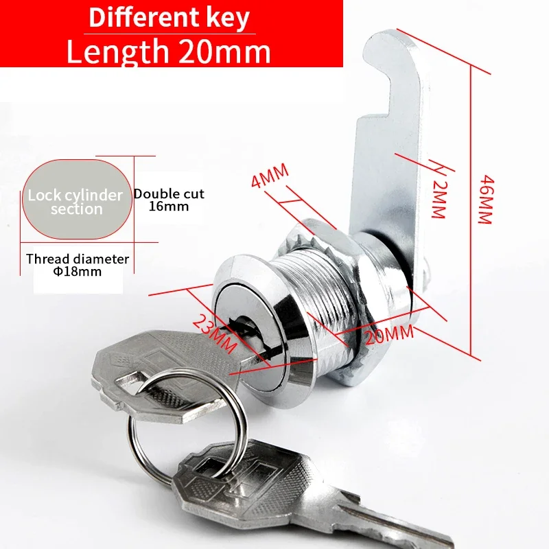 5/20SETS Security Lock Metal Cylinder Cabinet Locker Cam Lock With Keys Security Mailbox Lock Drawer 16mm/20MM/25MM/30MM