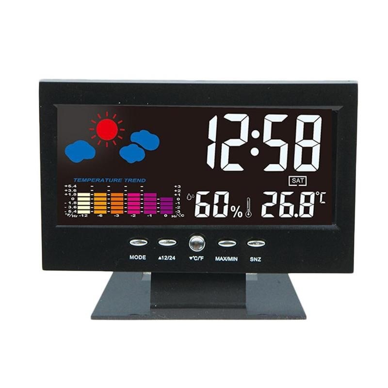 1pcs Clock Radio Electric Desktop Alarm Clock With Backlight Projection Screen LCD Digital Radio Control Clock Sound Home D Y3P7