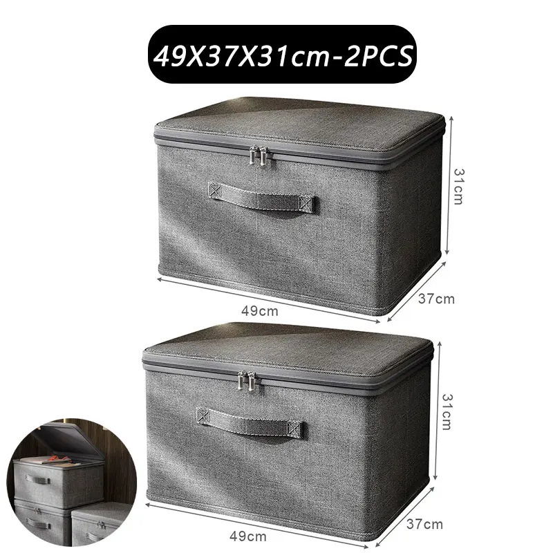 Boîte de rangement pour vêtements avec fermeture éclair, sac de rangement pliable de grande capacité pour vêtements et couettes, organisateur de garde-robe, boîte de rangement pour sous-vêtements: Rouge