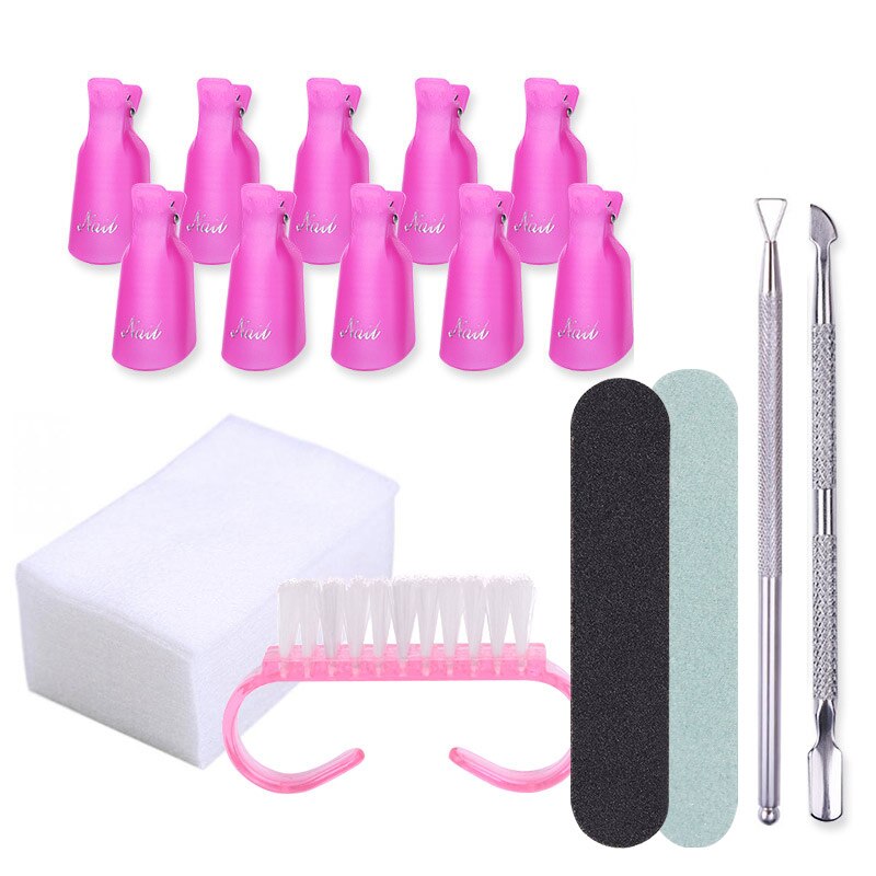 Manicure Nail Set Nail Art Tool Kits Cuticle Pusher Nail File Buffer Nagellak Remover Pedicure Nail Care Alle Voor manicure: Set 4