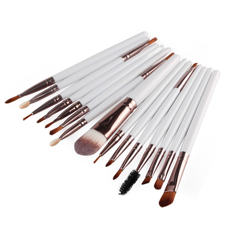 Kit de pinceaux de maquillage multicolores maange 15pc , pour les yeux, le fard à paupières, l'eyeliner, le fond de teint, le correcteur