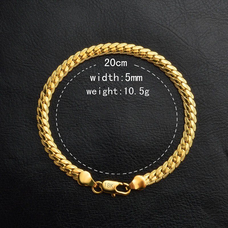 Curb Kubanischen Kette Gold Farbe Armbänder Für Männer Frauen Punk Hip Hop Männlichen Edelstahl Armband Armreif Erklärung Schmuck: Gold