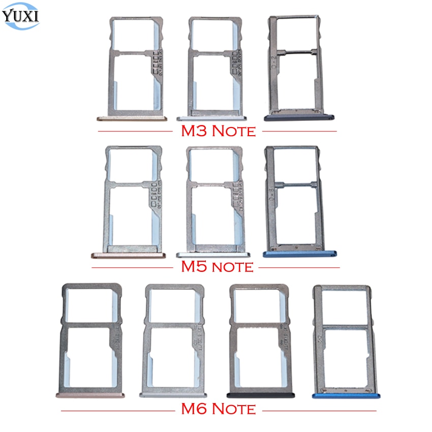 YuXi bandeja de tarjeta SIM para Meizu M3 M5 M6 nota bandeja de tarjeta SIM bandeja toma ranura titular adaptador de piezas de repuesto