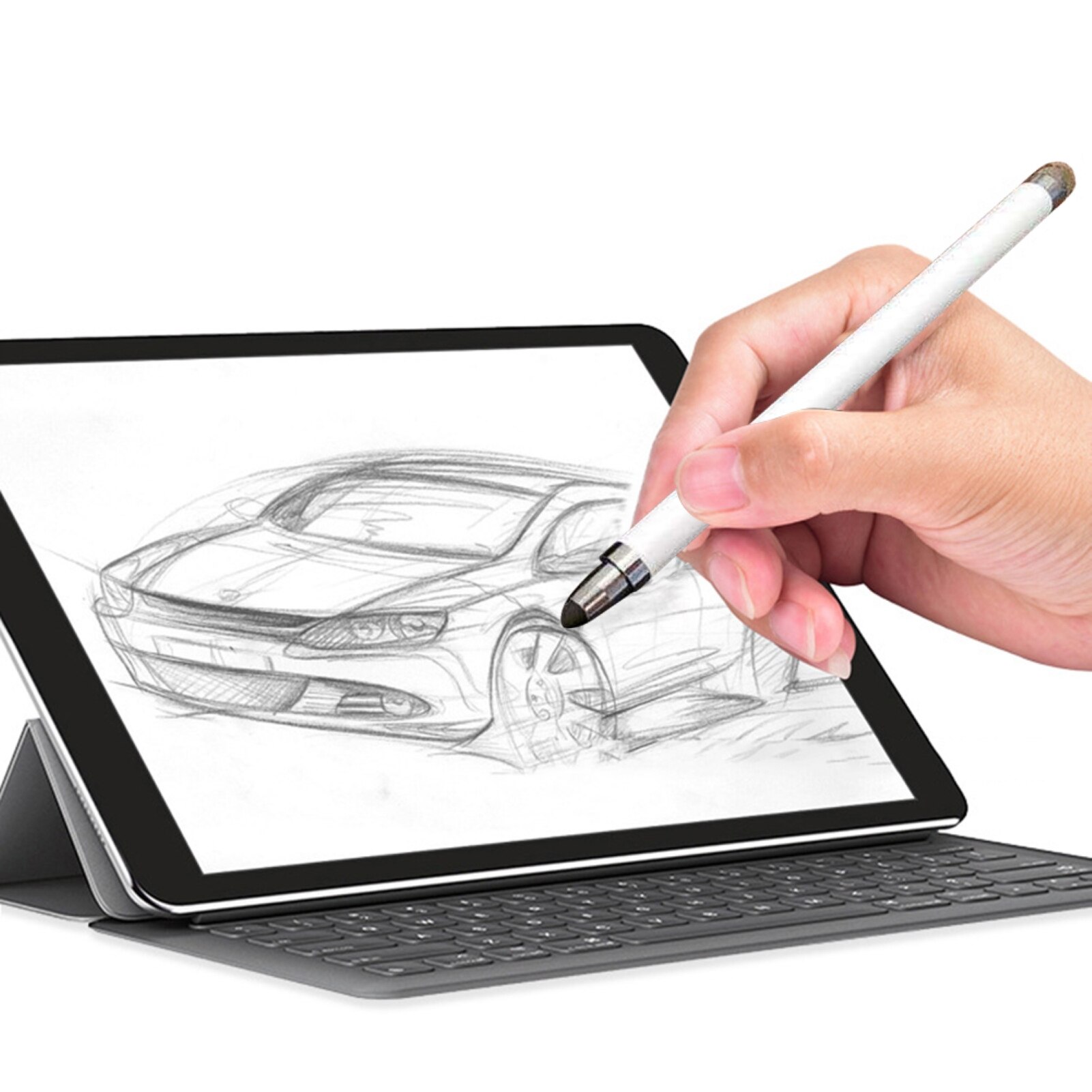 Universal Dual-Head Anti-fingerprint Soft Tip Capacitive Touch Screen Stylus Pen For All Touch Screen Smartphones And Tablets