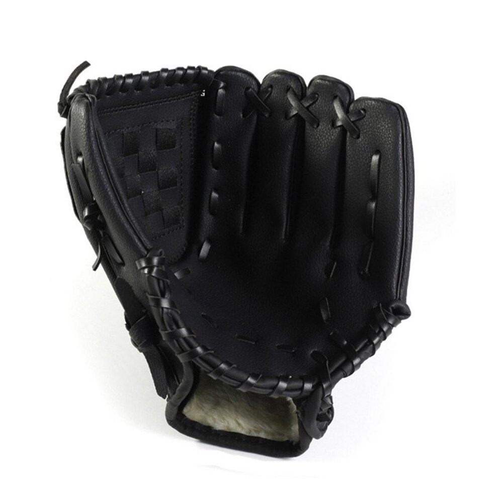 Guantes de béisbol para deportes al aire libre, equipo de práctica de Softball para adultos y niños, guantes de béisbol para entrenamiento de mano izquierda, tamaño 9,5/10,5/11,5/12,5: Black / 12.5 inches