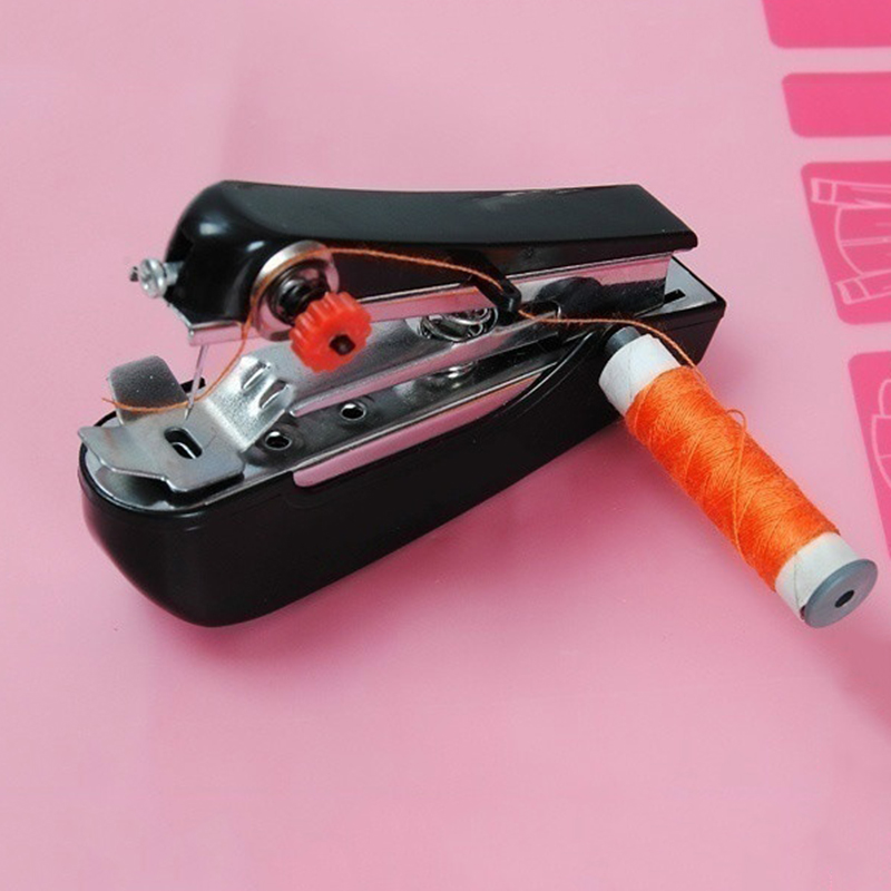 1Pcs Mini Hand-held Clothes Fabrics Sewing Machin Mini Sewing Useful Portable Needlework Cordless For Home Travel To Use
