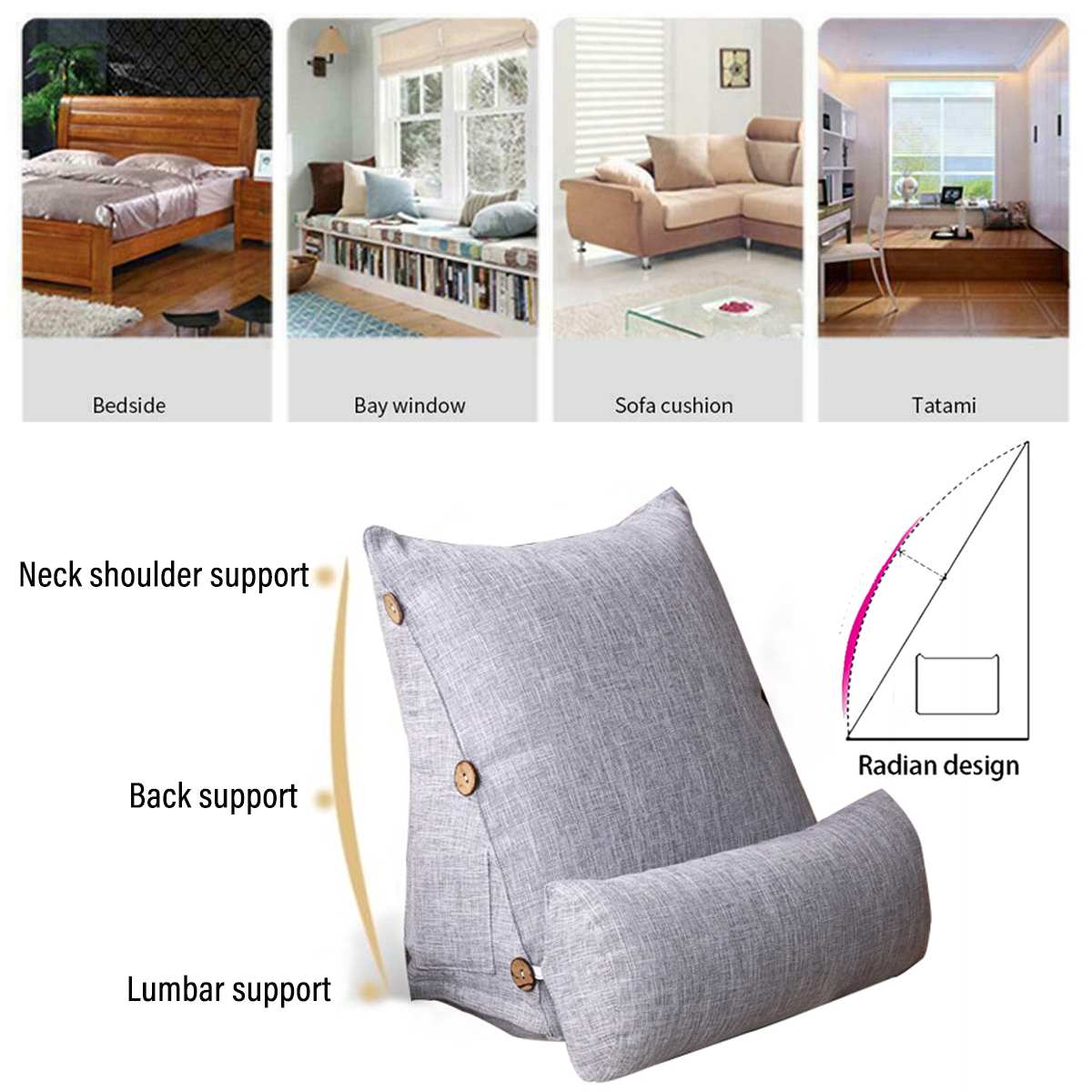 45cm stereo sovesofa trekantet ryglæn pude talje pude vaskbar sofa hvile husholdning soveværelse sengetøj