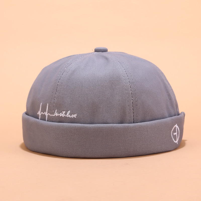 Gorra de Skullcap con letras bordadas para hombres y mujeres, gorra Casual de marinero mecánico sin mangas, Color sólido, Gorro de Invierno para Mujer, gorra de primavera: 5