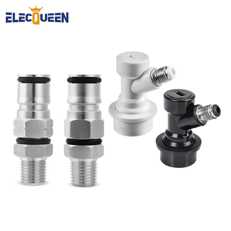 Homebrew 19/32-18 Ball Lock Post with 1/4 Inch NPT Thread Bulkhead Kit Liquid Gas Ball Lock Connector Quick Disconnect