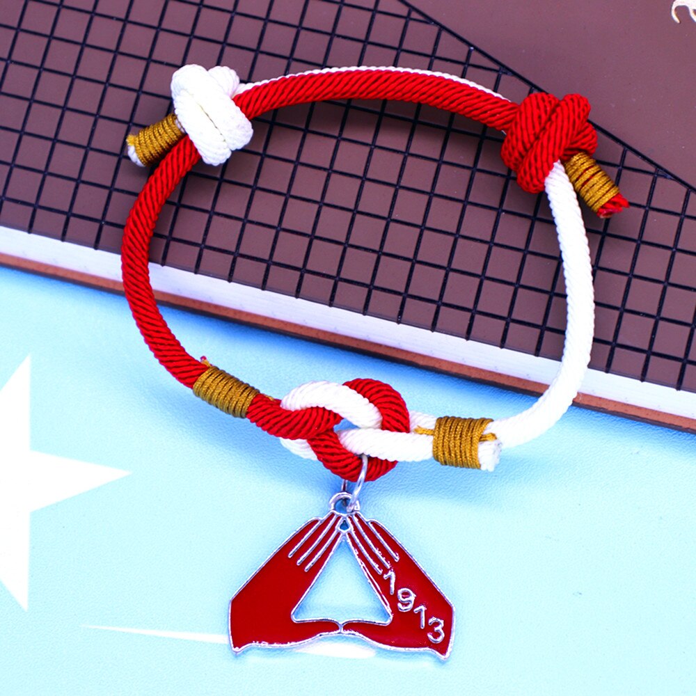 Stijlvolle Passen Touw String Ketting Griekse Soror Hanger Standvastigheid Hand 1913 Armbanden