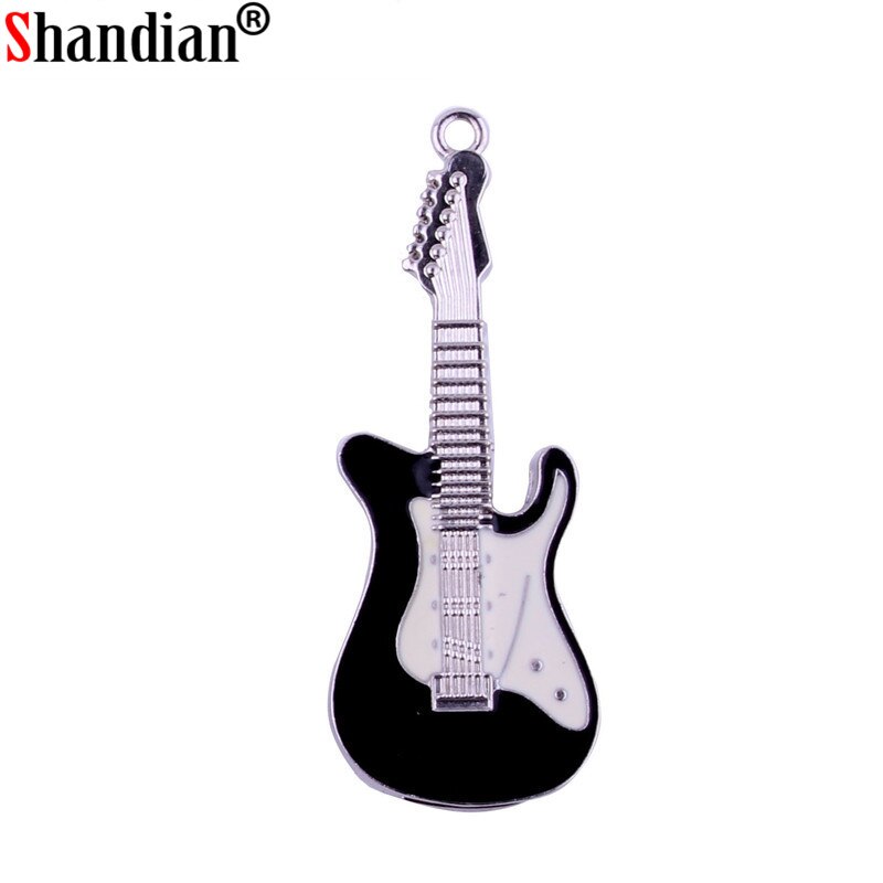 SHANDIAN nowy Rock and roll elektryczny kształt gitary pamięć USB muzyka pen Drive metalowy pendrive 4GB 16GB 32GB karta pamięci 64GB