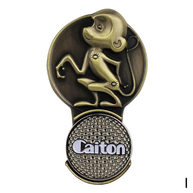 Zodiac Golf Cap Magnetic Absorption Innovative Hat Accessories Clip P1O1: Monkey-Brass