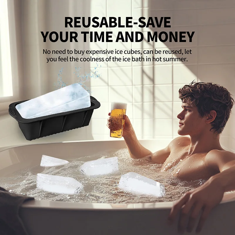 Moldes para cubitos de hielo de silicona Extra grandes, cubo de hielo para baño frío, fabricación de cubitos de hielo, moldes para hornear pasteles, nuevos moldes para cubitos de hielo, 1-10 Uds.