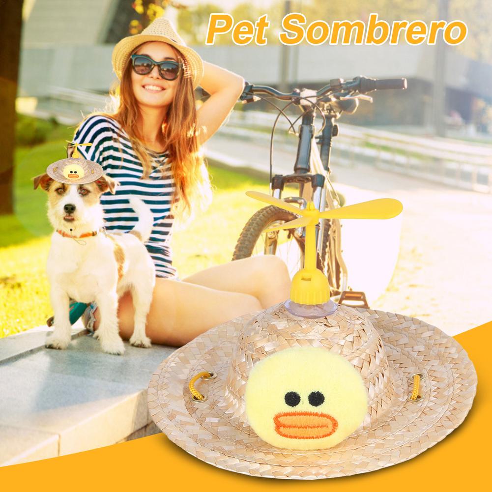 canna sombrero cappello mini elica carina cappello intrecciato cappello secchiello per cani di piccola taglia media Costum accessori per animali domestici puntelli fotografici