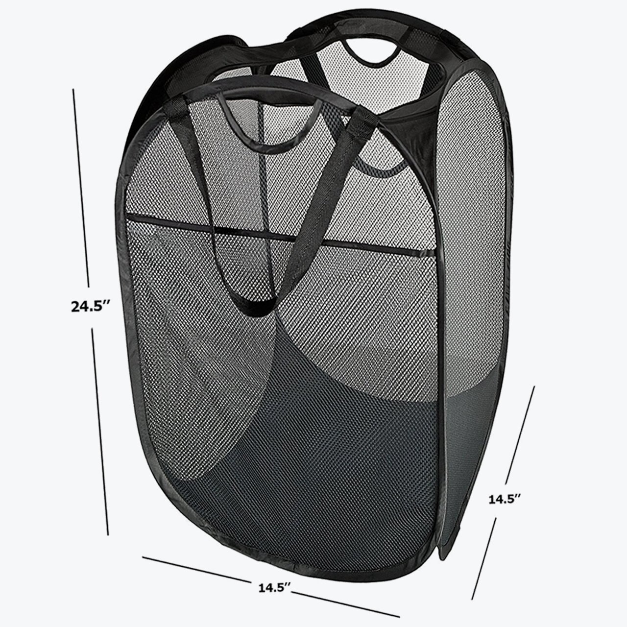 Forstærket mesh pop-up tøjvask hindrer lugt fugtisikker kurv med slidstærke håndtag solid bund med høj kulstofstål