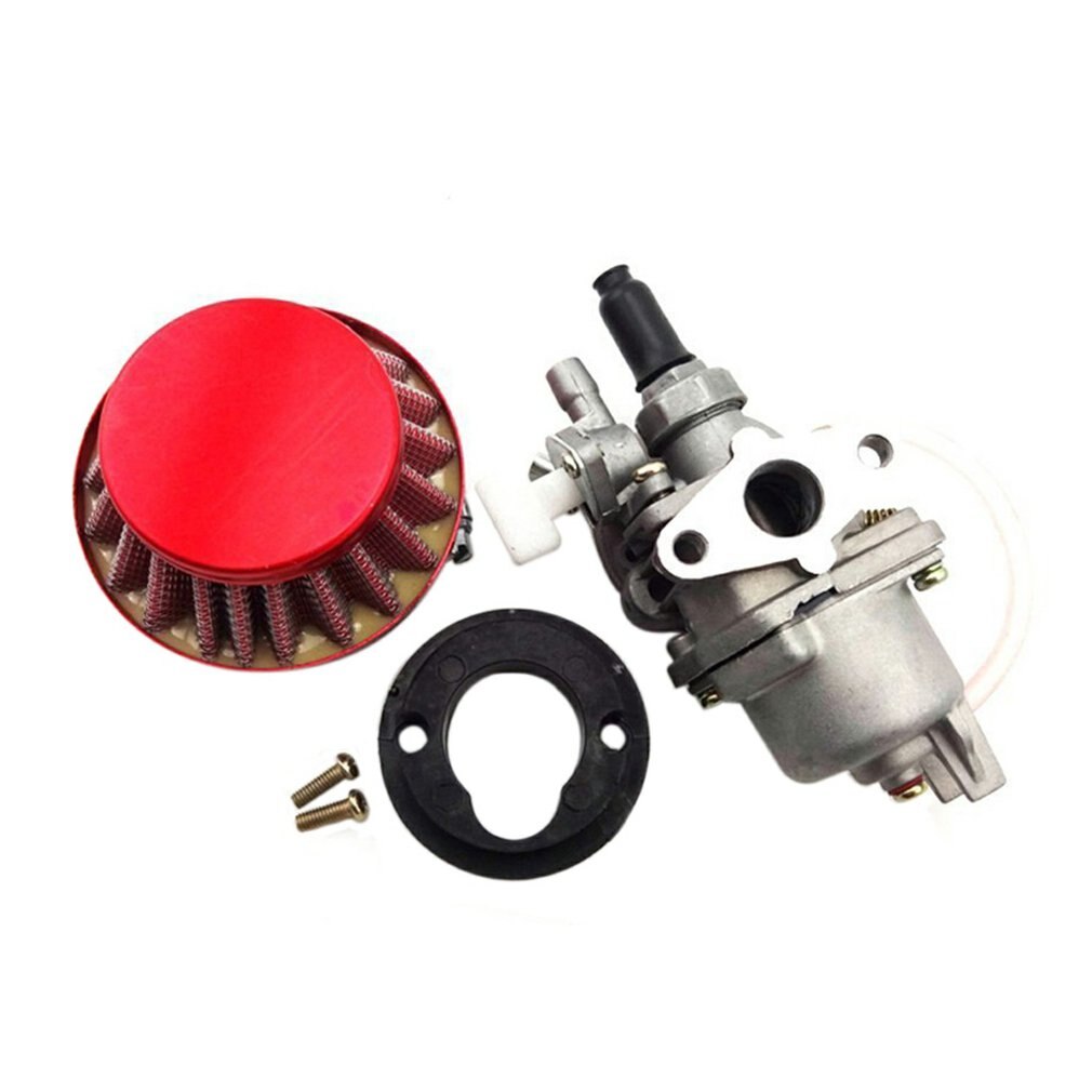Carburateur Carb + Air Filter Stack 47cc 49cc Mini Motorfiets Atv Motocross Accessoires Atv Motor Carburateur: Rood
