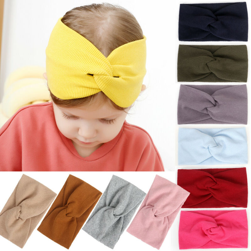 Kid Baby Girl Criss Cross Headband Toddlers Cotton Bow Hair Band Accessories Headwear Headband Pink Red Black White Gray yellow