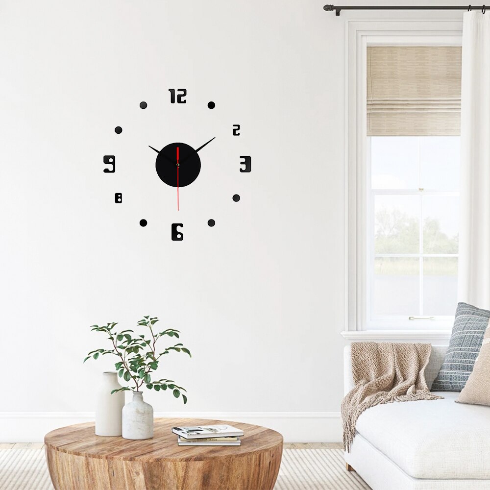 Wall Clock 3d DIY Mute Wall Clock Acrylic Mirror Sticker Quartz Watch Wall Hanging Clock Art Sticker Decal Home Decor