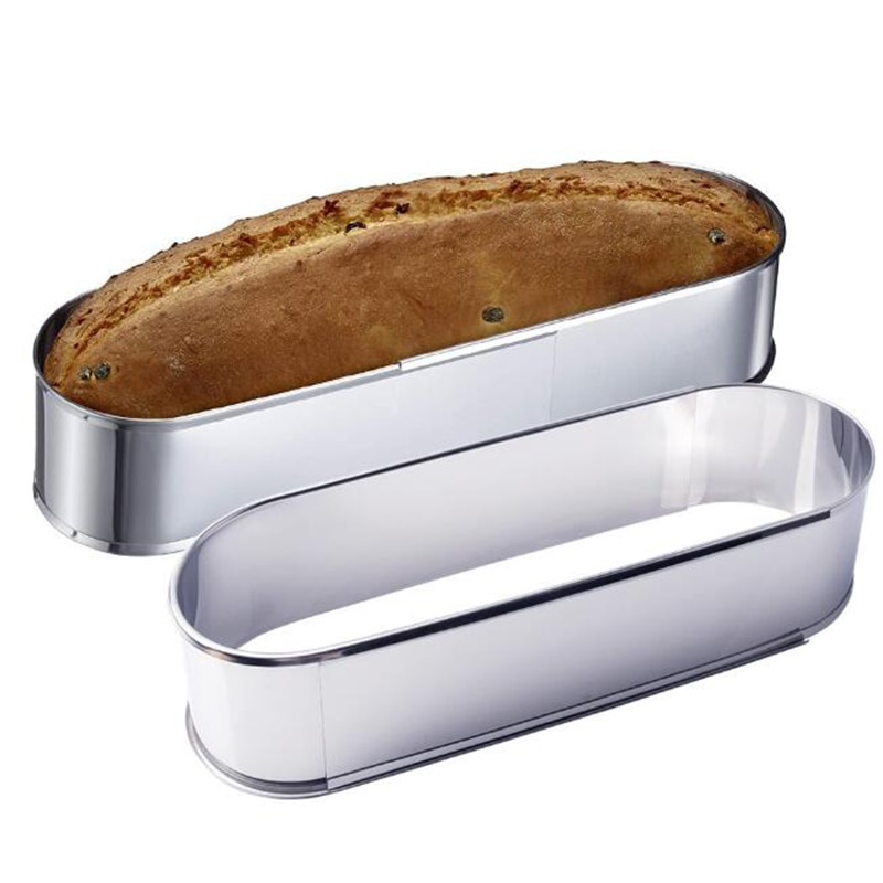 Rvs Verstelbare Franse Brood Brood Pan Oval Cake Mousse Ring Bakken Tool Bakvormen