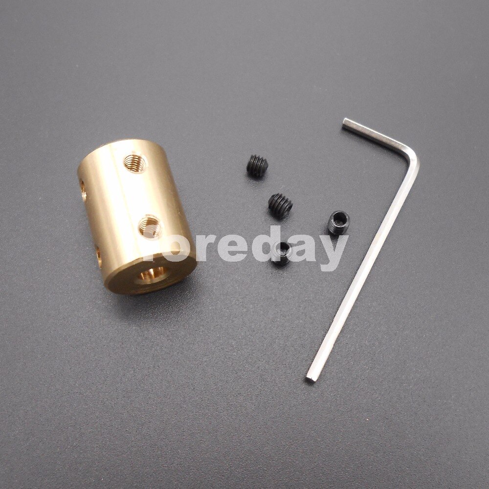 5PCS Brass Shaft rigid Coupling Coupler L=25mm Dia.= 20MM 6mm-12mm 8mm-12mm 10mm-12mm 12-12mm 12mm +2 Wrenches keys *FD406-409