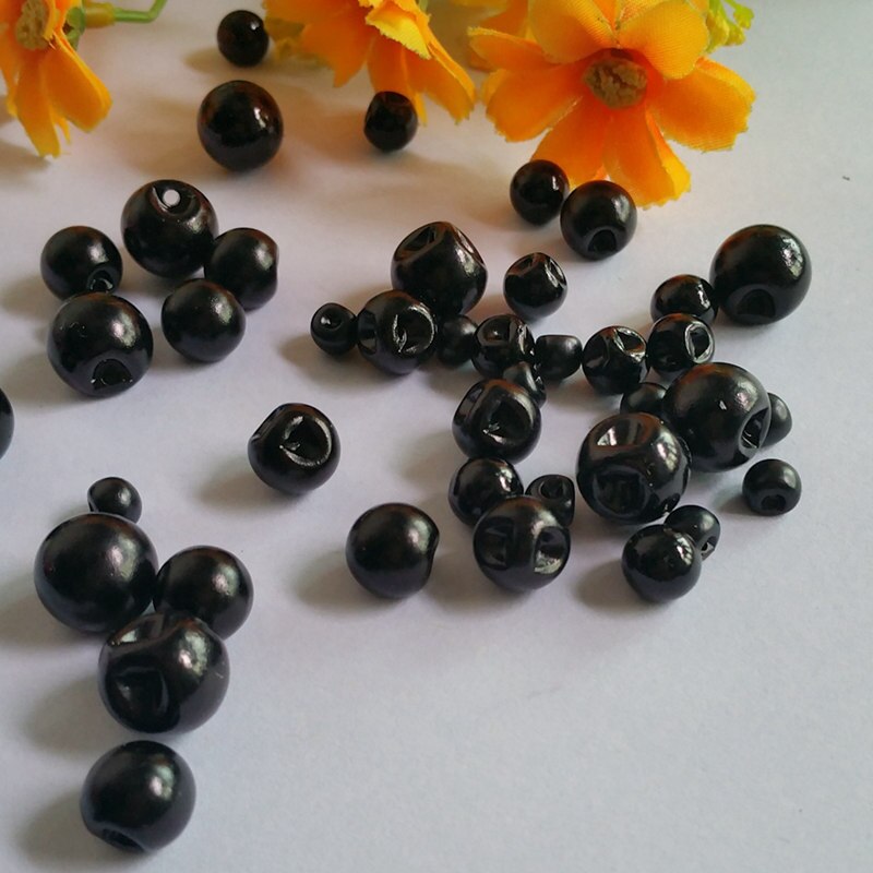 6mm, 8mm, 10mm, 12mm pearl diy button for craft / Black round bead pearl buttons, Scrapbooking Supplies button