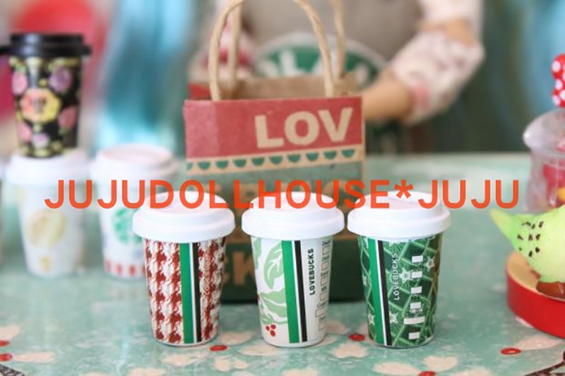 2/3pcs Chirstmas Style Coffee Cups Mugs Dollhouse Miniature Drinks Pretend Kitchen Blyth Barbies Doll House Food Toys