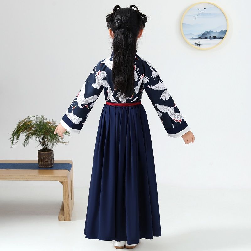 Japanilainen perinteinen puku lasten kimono nosturi haori vintage samurai tyttö itämaiset toppihousut poika lapset yukata aasialaiset vaatteet