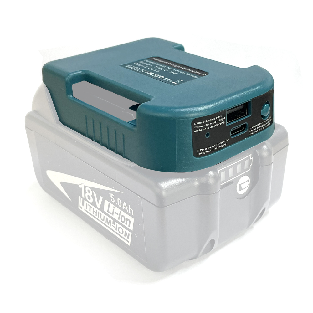 Verbeterde USB-opladeradapter voor Makita 18V Li-ion met USB Type-C batterijhouder snel opladen