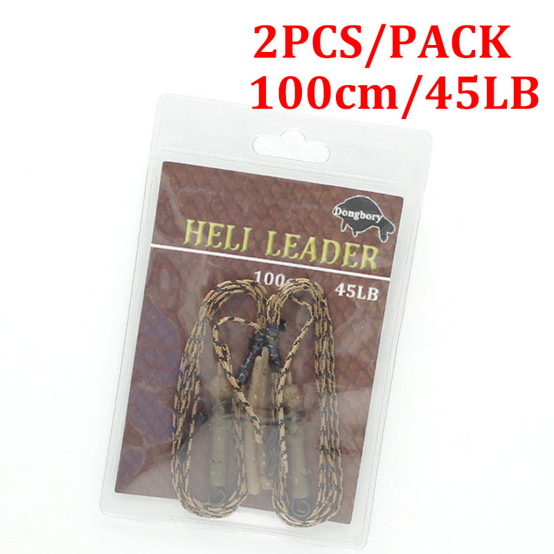 2PCS Carp Fishing Line Ready Tied Carp Hair Rigs Ready Made Carp Fishing Hook Line Hooklink Carp Leader Leadcore Line
