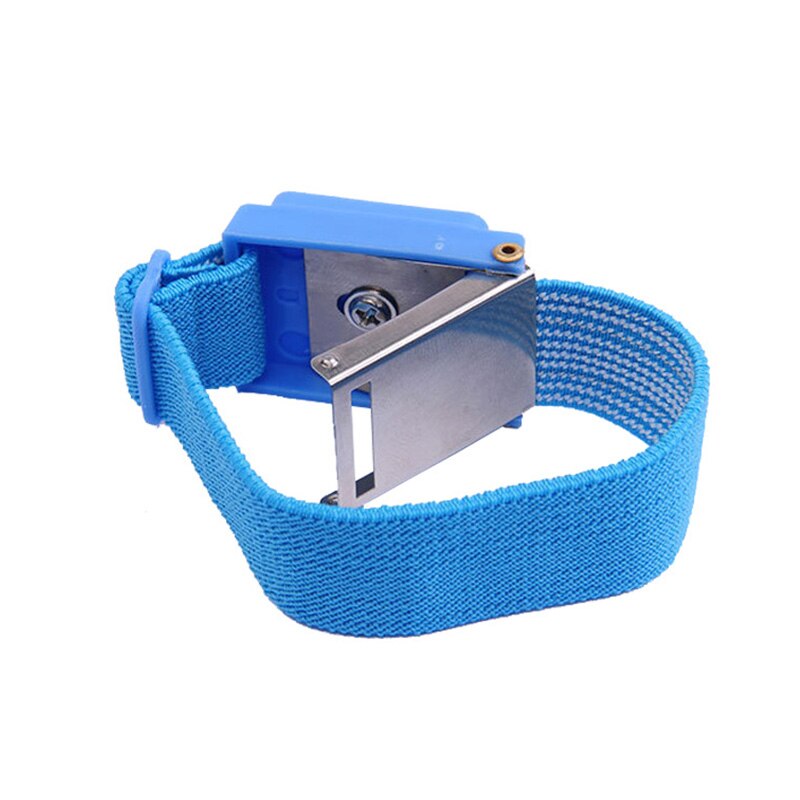 Azul anti estática pulseira de pulso sem fio eletrostática pulseira ajustável braço acessórios para mulheres pulseiras masculinas