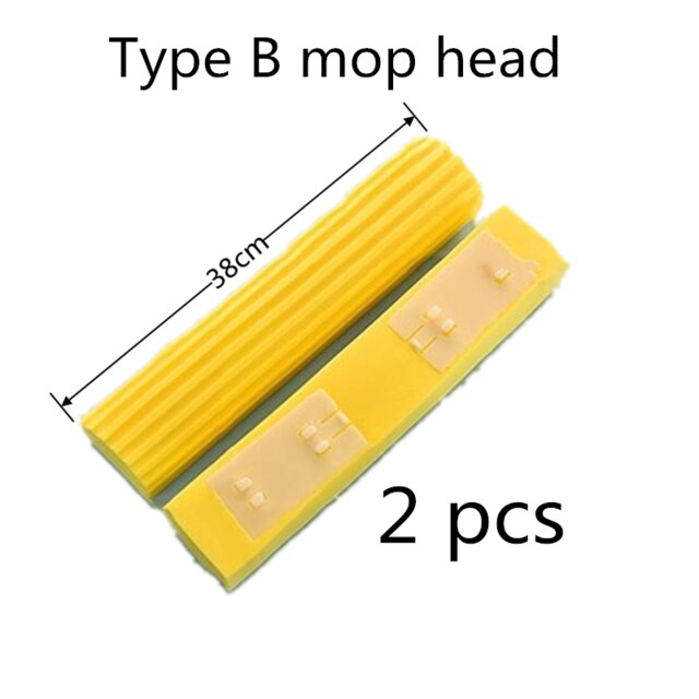 Stainless Steel Telescopic Rod Half-Folding Rubber Cotton Mop Folding Sponge Free Hand Washing Steel Squeezing Water Mop: N