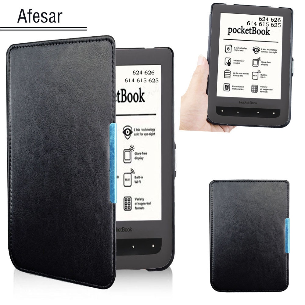 Voor PocketBook 624 626 Case Cover Basic touch Lux 2 eReader pouch lederen tas case ook Fit Model 614 615 625 pocketBook Cover