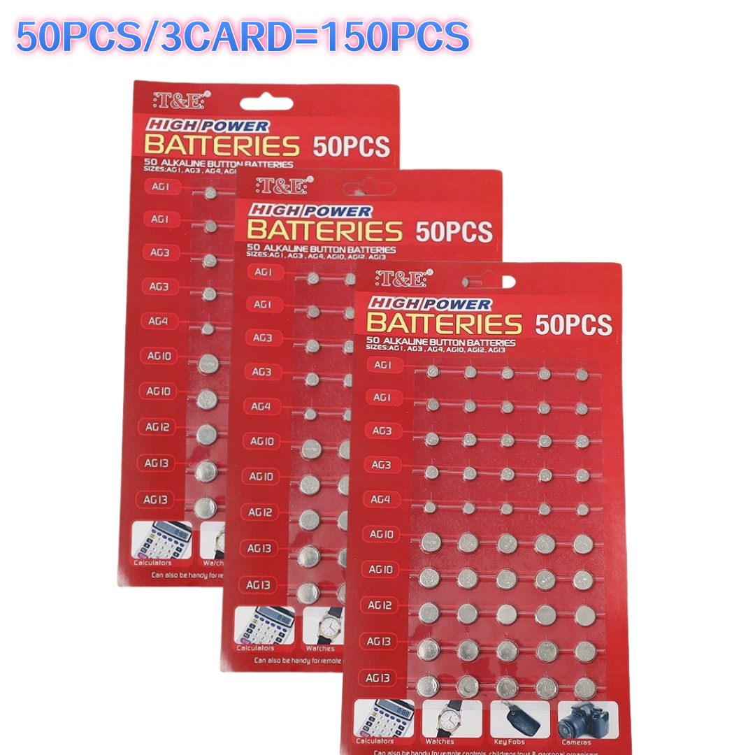50 SZTUK 1,55 V AG13 pila LR44 L AG1 AG3 AG4 AG10 AG12 SR44 Baterie guzikowe A76 LR1154 GP7 Zegarek na monety Zabawki Zdalna bateria: Złota