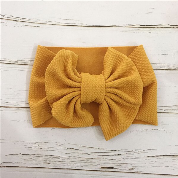 OP VERKOOP Baby Strik Hoofdband Gebreide Katoenen Kinderen Meisjes elastische haarbanden Tulband voor meisje Hoofdbanden Zomer bandeau bebe: YELLOW