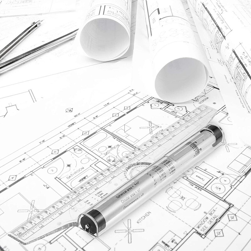 3 Pck of Multifunctional Drawing Measuring Parallel Ruler 30CM Home School Office Drawing Roller Ruler