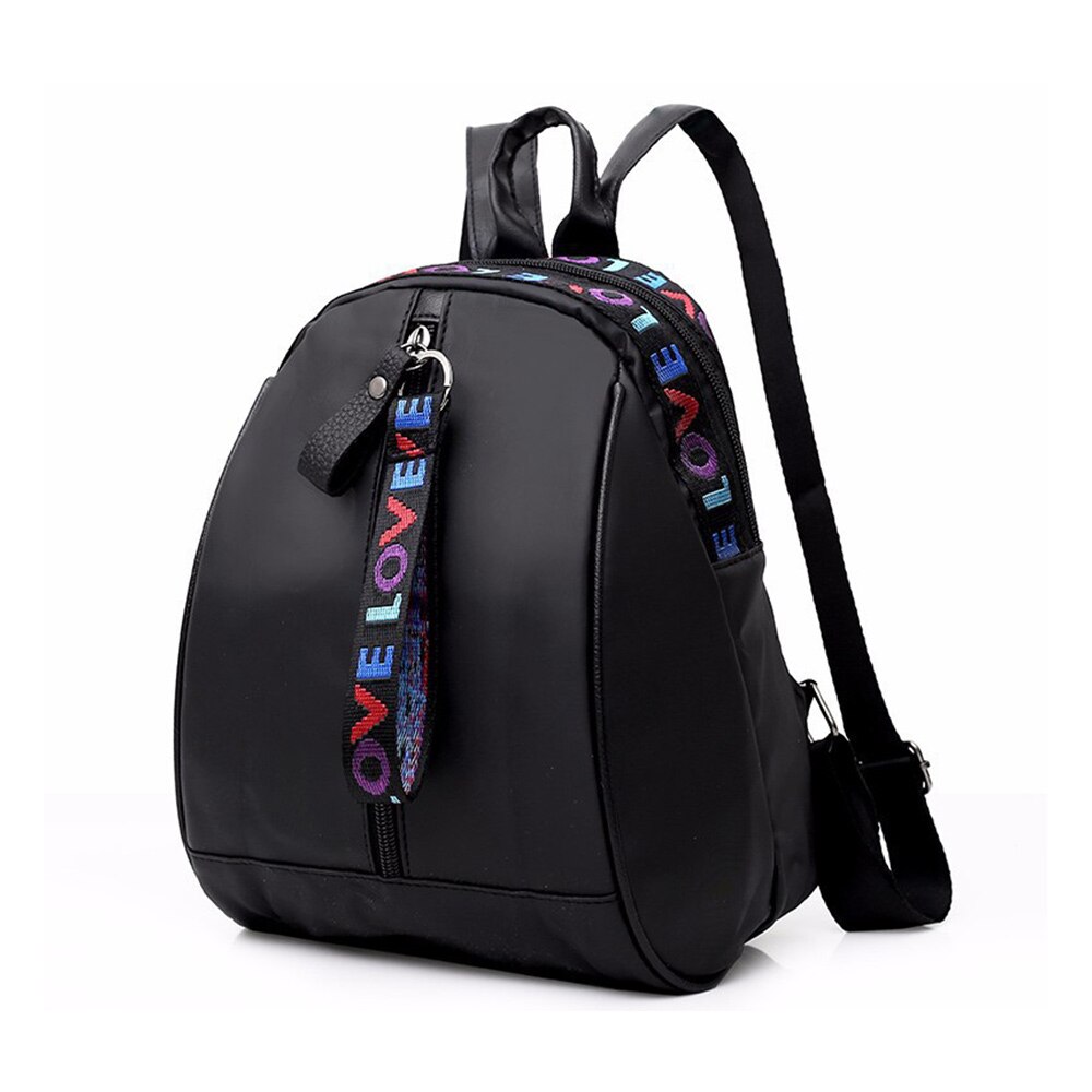 Mochila negra de gran capacidad para mujer, bolso de hombro femenino, mochila blanda Oxford para mochila de adolescente, de viaje, nueva: C-black